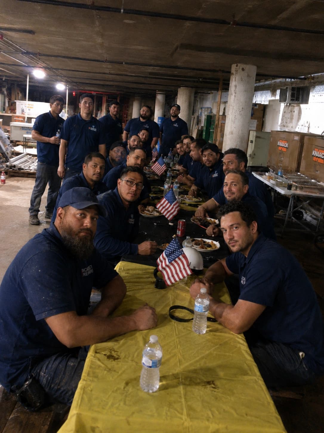Robust Repairs commercial field team gathered before route dispatch